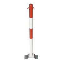 thumb-PARAT-B uitneembare afzetpaal op voetplaat - Ø 60 mm - twee kettingogen - rood/wit-1