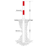 thumb-PARAT-Lift verzonken afzetpaal - half-automatisch - thermisch verzinkt en gelakt - rood/wit-2