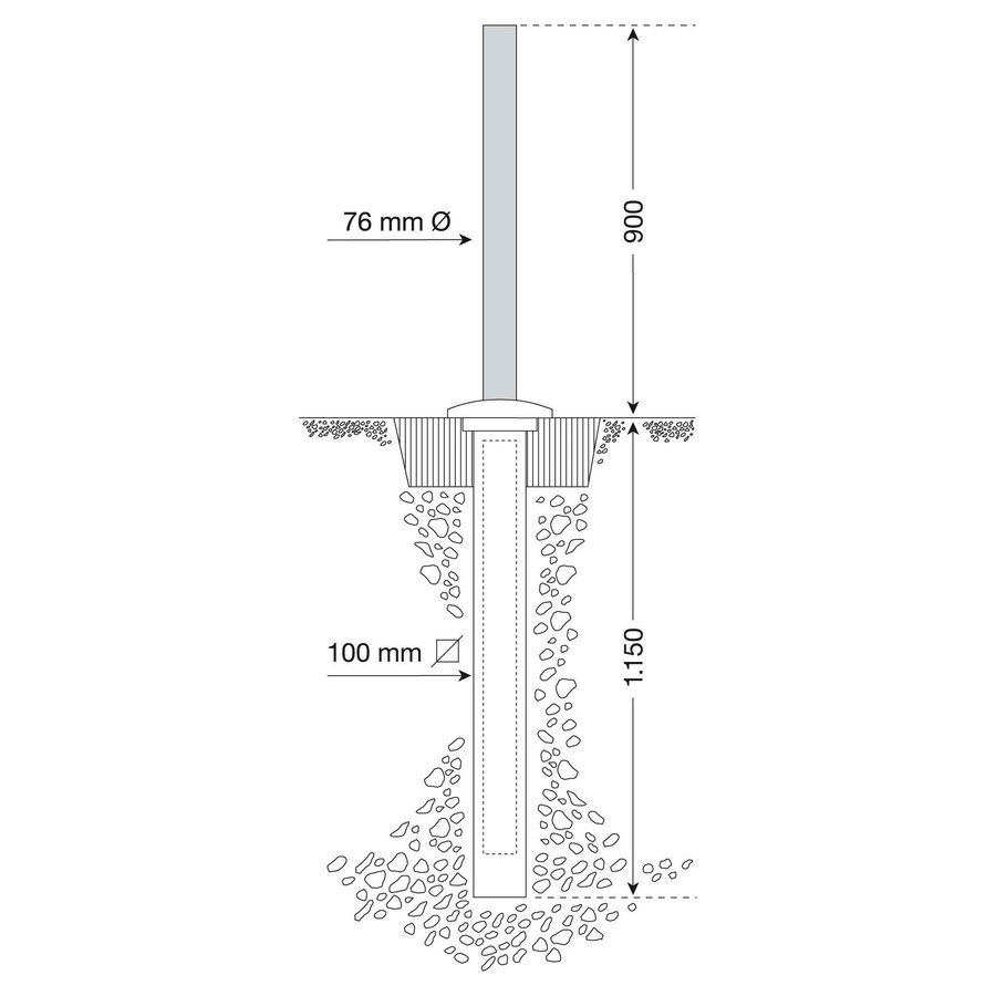 PARAT-Lift verzonken afzetpaal - manueel - thermisch verzinkt-2