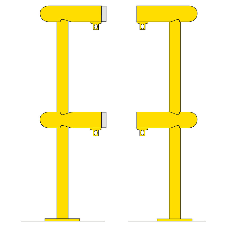 protection de pilier 360 ° - galvanisé à chaud et thermolaqué - jaune-3