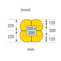 thumb-protection de pilier en plastique - 1100 x 450/550 x 450/550 mm - jaune-7