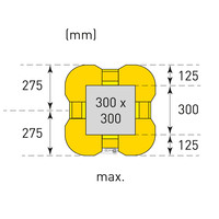 thumb-kunststof zuilenbeschermer  - 1100 x 450/550 x 450/550 mm - geel-8