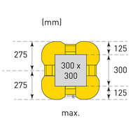 thumb-protection de pilier en plastique - 1100 x 450/550 x 450/550 mm - jaune-8