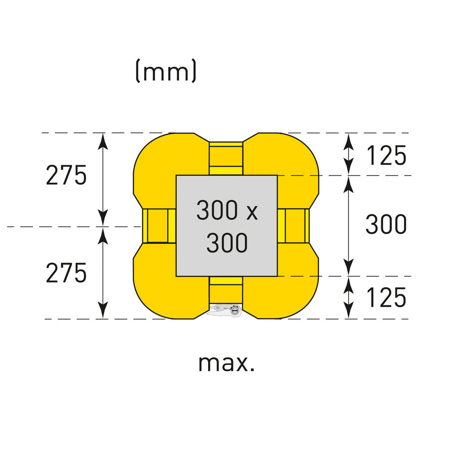 protection de pilier en plastique - 1100 x 450/550 x 450/550 mm - jaune-8