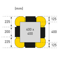 thumb-protection de pilier en plastique - 1100 x 450/550 x 450/550 mm - jaune-9