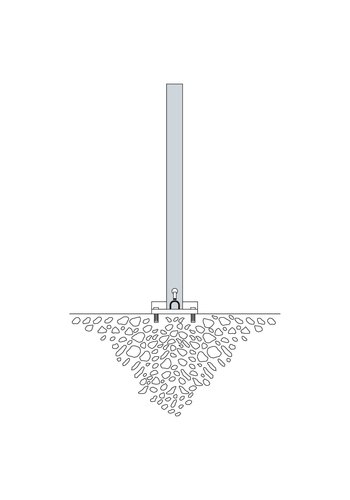 Poteau basculant SESAM A - sur platine - 70 x 70 mm - zingué 