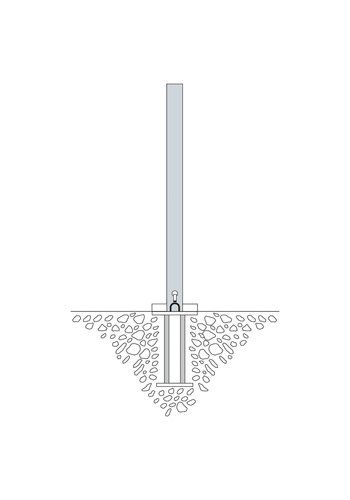 Poteau basculant SESAM A - à bétonner - 70 x 70 mm - zingué 