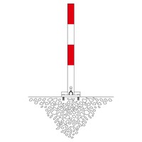 thumb-Poteau de délimitation basculant SESAM A - sur platine - 70 x 70 mm - galvanisé à chaud et laqué - rouge/blanc-1