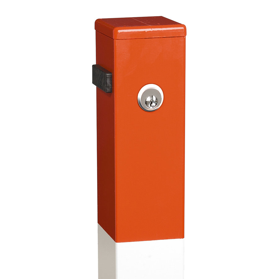 SESAM A omklapbare afzetpaal op voetplaat - 70 x 70 mm - thermisch verzinkt en gelakt - rood/wit-3