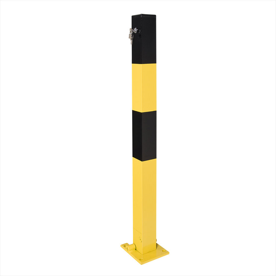 SESAM A omklapbare afzetpaal op voetplaat - 70 x 70 mm - thermisch verzinkt en gelakt - geel/zwart-2