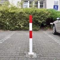 thumb-SESAM A omklapbare afzetpaal om in te betonneren - 70 x 70 mm - thermisch verzinkt en gelakt - rood/wit-4