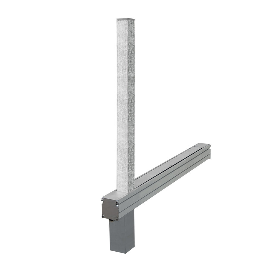 Poteau de délimitation basculant et encastré SESAM-Plus A - serrure cylindrique - galvanisé à chaud-2