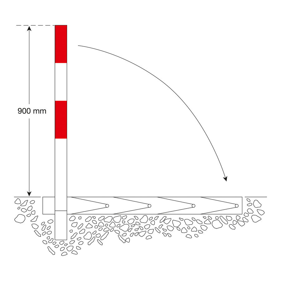 Poteau de délimitation basculant et encastré SESAM-Plus A - serrure cylindrique - galvanisé à chaud-4