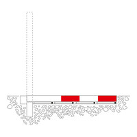 thumb-Poteau de délimitation basculant et encastré SESAM-Plus A - serrure cylindrique - galvanisé à chaud et laqué - rouge/blanc-3