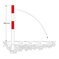 thumb-Poteau de délimitation basculant et encastré SESAM-Plus A - serrure cylindrique - galvanisé à chaud et laqué - rouge/blanc-4