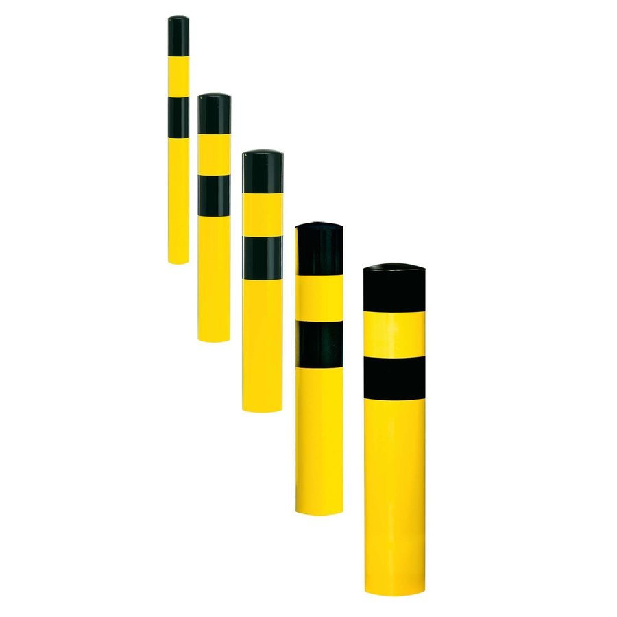 poteau de protection Ø 90mm (S) à bétonner - galvanisé à chaud et thermolaqué - jaune/noir-2