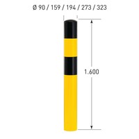 thumb-poteau de protection Ø 90mm (S) à bétonner - galvanisé à chaud et thermolaqué - jaune/noir-4