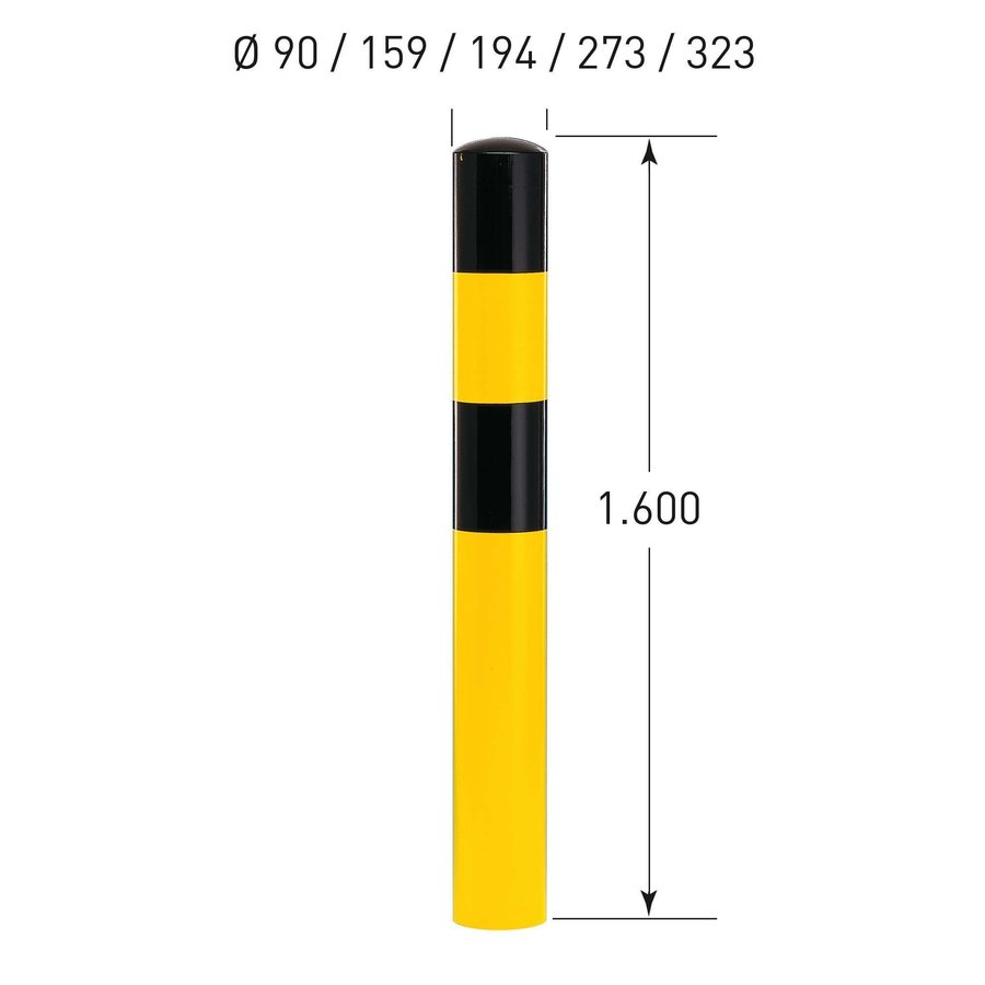 rampaal Ø 90mm (S) om in te betonneren - thermisch verzinkt en gepoedercoat -geel/zwart-4