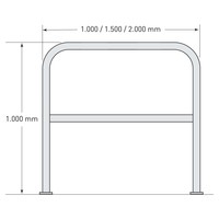 thumb-beschermbeugel Ø60 mm - 1000 x 1000 - voetplaten - thermisch verzinkt-2