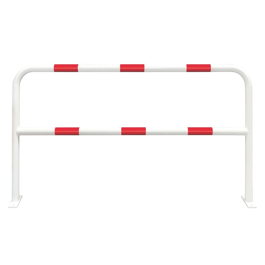 arceau de protection Ø60 mm - 1000 x 2000 - platines - thermolaqué - blanc/rouge-1