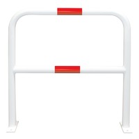 thumb-beschermbeugel Ø60 mm - 1000 x 1000 - voetplaten - gepoedercoat - wit/rood-1