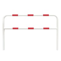 thumb-beschermbeugel Ø60 mm - 1000 x 2000 - voetplaten - thermisch verzinkt en gepoedercoat - wit/rood-2