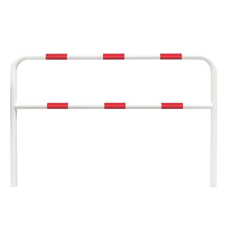 arceau de protection Ø60 mm - 1300 x 2000 - à sceller - galvanisé à chaud et thermolaqué - blanc/rouge-1