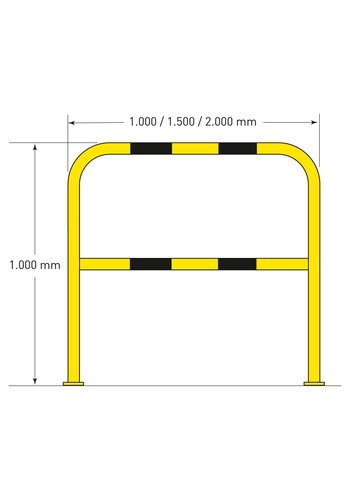 beugel Ø60 mm-1000x1500-opbouw-verzinkt/gecoat-geel/zwart 