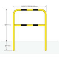 thumb-arceau de protection Ø60 mm - 1300 x 1000 - à sceller - thermolaqué - jaune/noir-2