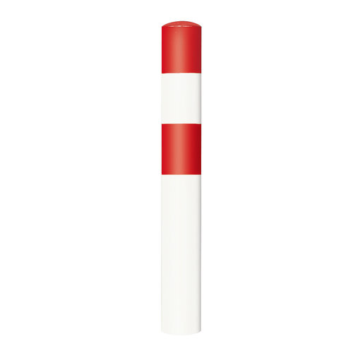 poteau de protection Ø 159mm (L) à bétonner - blanc/rouge 