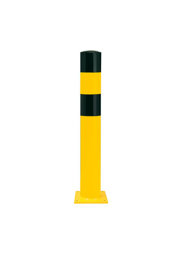 poteau de protection Ø 159mm (L) sur platine - jaune/noir 
