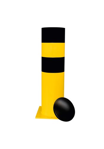 poteau de protection Ø 323mm (3XL) sur platine - jaune/noir 