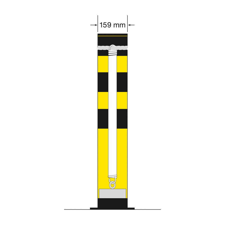 poteau de protection SWING - Ø159 x 965 mm - thermolaqué - jaune/noir-2