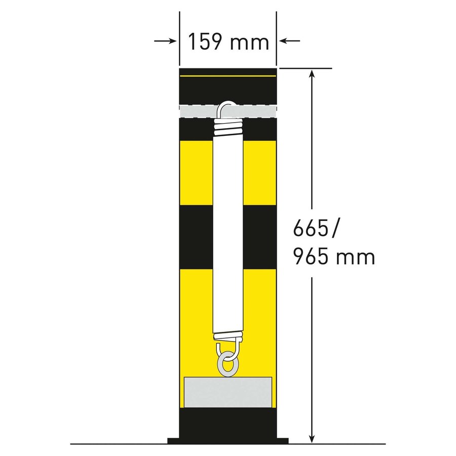 rampaal SWING - Ø159 x 965 mm - thermisch verzinkt en gepoedercoat - geel/zwart-7