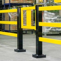 manuele deur voor magazijn railing HYBRID - gepoedercoat - zwart/geel