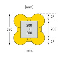 thumb-protection de pilier en plastique ECO  - 1000 x 770 x 770 mm - jaune-6