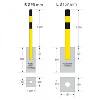 thumb-rampaal Ø 90mm (S) om in te betonneren - thermisch verzinkt en gepoedercoat -geel/zwart-5