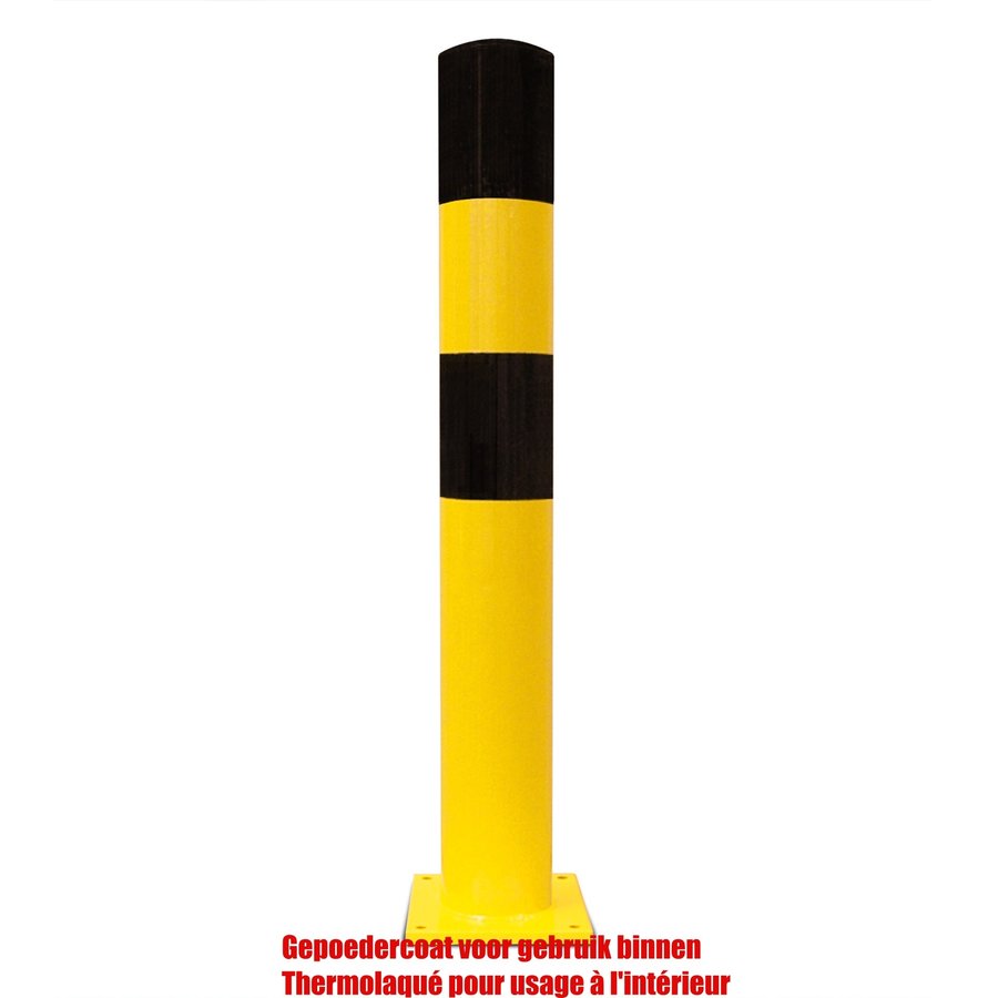 rampaal Ø 159mm (L) op voetplaat - gepoedercoat -geel/zwart-1