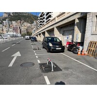 thumb-Arceau de parking Stopblock sur base d'encastrement en caoutchouc-2