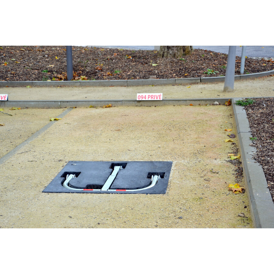 Arceau de parking Stopblock sur base d'encastrement en caoutchouc-5