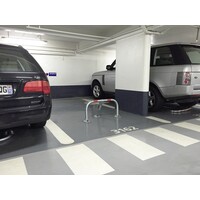 thumb-Arceau de parking avec serrure cylindrique + triangulaire clé - 860 x 425 x 455 mm - Ø 60 mm-2