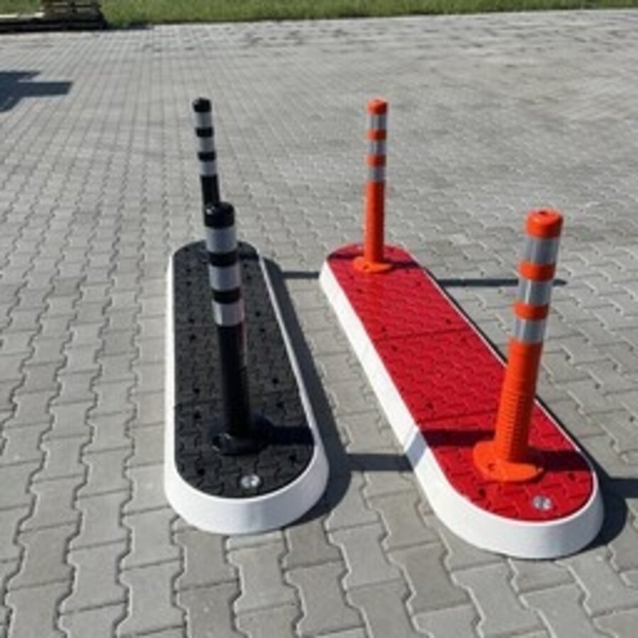 Îlot de circulation modulaire élément central rouge-7