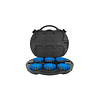 Koffer met 6 oplaadbare blauwe LED rotorlichten - magnetisch