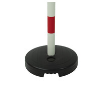 thumb-Paal in PVC met haspel en lint 3 m x 50 mm rood / wit - Opvulbaar voetstuk 9 kg-4