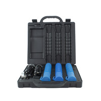 thumb-Coffret à 3 batons de police lumineux - bleu - rechargeable-1