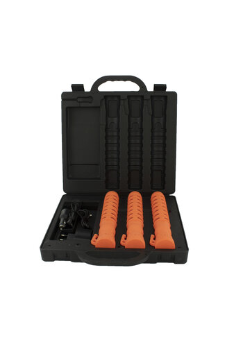 Coffret à 3 batons de police lumineux - orange 