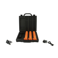 thumb-Coffret à 3 batons de police lumineux - orange - rechargeable-3