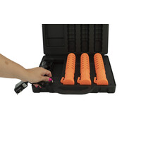 thumb-Coffret à 3 batons de police lumineux - orange - rechargeable-2