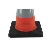 thumb-Cône de signalisation PU - 50 cm avec base noir - Classe 2-4