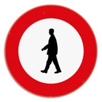 Panneau C19: Pas de passages pour personnes à pied - Dia 700